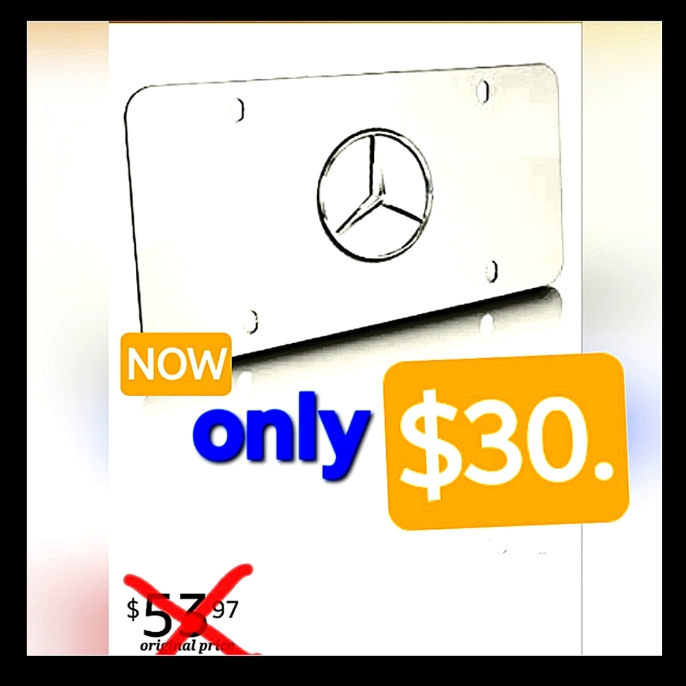 Mercedes Benz Chrome plated license plate 3D logo.